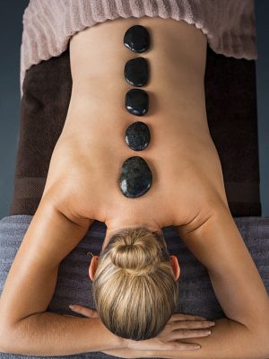 Hot stone massage at spa